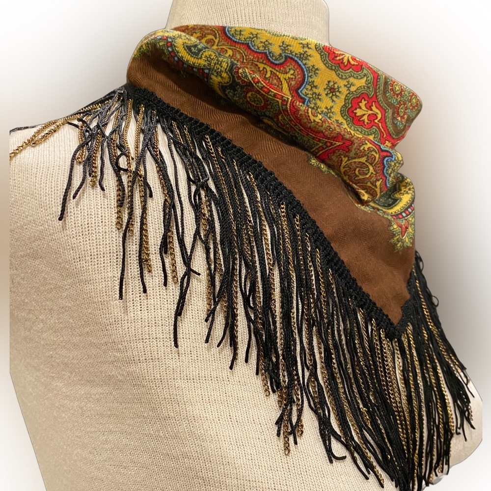 NWOT Free People “Chase Me” Fringe & Chains Boho Bandana